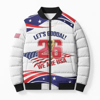 United States 2026 Soccer Custom Bomber Puffer Jacket We Are USA Go Champions Flag Waves