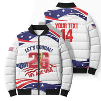 United States 2026 Soccer Custom Bomber Puffer Jacket We Are USA Go Champions Flag Waves