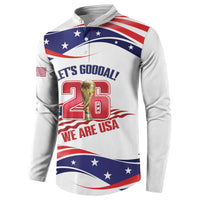 United States 2026 Soccer Custom Button Sweatshirt We Are USA Go Champions Flag Waves