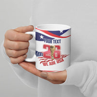 United States 2026 Soccer Custom Ceramic Mug We Are USA Go Champions Flag Waves