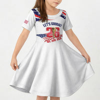 United States 2026 Soccer Custom Kid Short Sleeve Dress We Are USA Go Champions Flag Waves