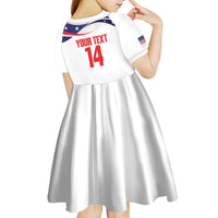 United States 2026 Soccer Custom Kid Short Sleeve Dress We Are USA Go Champions Flag Waves