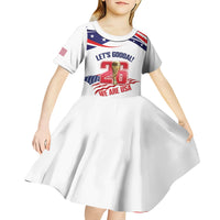 United States 2026 Soccer Custom Kid Short Sleeve Dress We Are USA Go Champions Flag Waves