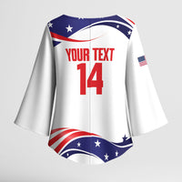 United States 2026 Soccer Custom Kimono Sleeve Blouse We Are USA Go Champions Flag Waves