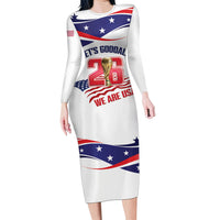 United States 2026 Soccer Custom Long Sleeve Bodycon Dress We Are USA Go Champions Flag Waves