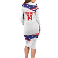 United States 2026 Soccer Custom Long Sleeve Bodycon Dress We Are USA Go Champions Flag Waves
