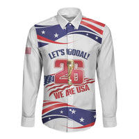 United States 2026 Soccer Custom Long Sleeve Button Shirt We Are USA Go Champions Flag Waves