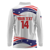 United States 2026 Soccer Custom Long Sleeve Polo Shirt We Are USA Go Champions Flag Waves