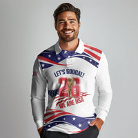 United States 2026 Soccer Custom Long Sleeve Polo Shirt We Are USA Go Champions Flag Waves