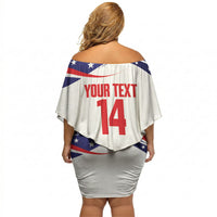United States 2026 Soccer Custom Off Shoulder Short Dress We Are USA Go Champions Flag Waves