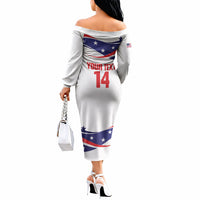 United States 2026 Soccer Custom Off The Shoulder Long Sleeve Dress We Are USA Go Champions Flag Waves