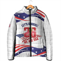 United States 2026 Soccer Custom Padded Jacket We Are USA Go Champions Flag Waves