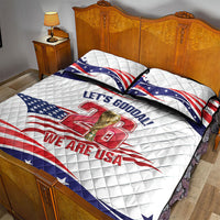 United States 2026 Soccer Quilt Bed Set We Are USA Go Champions Flag Waves