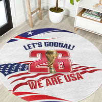 United States 2026 Soccer Round Carpet We Are USA Go Champions Flag Waves