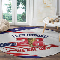 United States 2026 Soccer Round Carpet We Are USA Go Champions Flag Waves