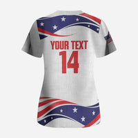 United States 2026 Soccer Custom Scrub Top We Are USA Go Champions Flag Waves