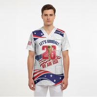 United States 2026 Soccer Custom Scrub Top We Are USA Go Champions Flag Waves