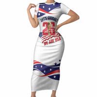 United States 2026 Soccer Custom Short Sleeve Bodycon Dress We Are USA Go Champions Flag Waves