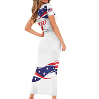 United States 2026 Soccer Custom Short Sleeve Bodycon Dress We Are USA Go Champions Flag Waves