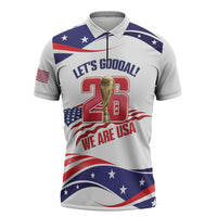 United States 2026 Soccer Custom Zipper Polo Shirt We Are USA Go Champions Flag Waves
