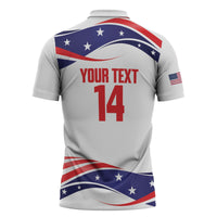 United States 2026 Soccer Custom Zipper Polo Shirt We Are USA Go Champions Flag Waves