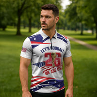 United States 2026 Soccer Custom Zipper Polo Shirt We Are USA Go Champions Flag Waves