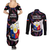 Black maxi dress and long-sleeve button shirt set with back football slogan and crest graphic
