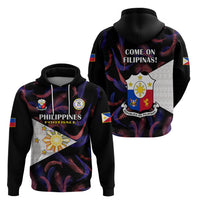 Philippines Football Hoodie 2023 World Cup Go Filipinas Feather Black Version - Wonder Print Shop