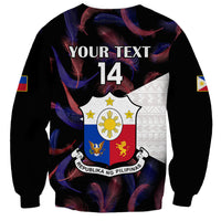 Custom Philippines Football Sweatshirt 2023 World Cup Go Filipinas Feather Black Version - Wonder Print Shop