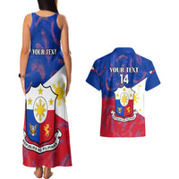 Custom Philippines Football Couples Matching Tank Maxi Dress And Hawaiian Shirt 2023 World Cup Go Filipinas Feather Flag Version - Wonder Print Shop