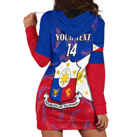 Custom Philippines Football Hoodie Dress 2023 World Cup Go Filipinas Feather Flag Version - Wonder Print Shop
