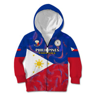 Custom Philippines Football Kid Hoodie 2023 World Cup Go Filipinas Feather Flag Version - Wonder Print Shop