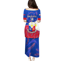 Custom Philippines Football Puletasi 2023 World Cup Go Filipinas Feather Flag Version - Wonder Print Shop