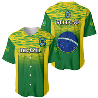 Brazil Football Baseball Jersey 2023 World Cup Go Selecao Gradient Style - Wonder Print Shop