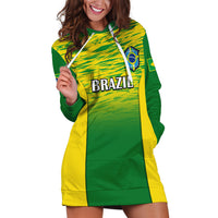 Brazil Football Hoodie Dress 2023 World Cup Go Selecao Gradient Style - Wonder Print Shop