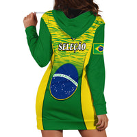 Brazil Football Hoodie Dress 2023 World Cup Go Selecao Gradient Style - Wonder Print Shop