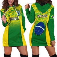 Brazil Football Hoodie Dress 2023 World Cup Go Selecao Gradient Style - Wonder Print Shop