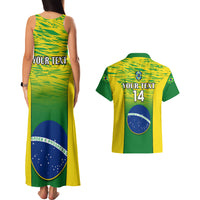 Custom Brazil Football Couples Matching Tank Maxi Dress And Hawaiian Shirt 2023 World Cup Go Selecao Gradient Style - Wonder Print Shop