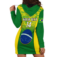 Custom Brazil Football Hoodie Dress 2023 World Cup Go Selecao Gradient Style - Wonder Print Shop