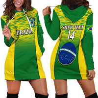 Custom Brazil Football Hoodie Dress 2023 World Cup Go Selecao Gradient Style - Wonder Print Shop