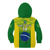 Custom Brazil Football Kid Hoodie 2023 World Cup Go Selecao Gradient Style - Wonder Print Shop