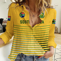Custom South Africa Soccer Women Casual Shirt 2023 World Cup Go Banyana Banyana Yellow - Wonder Print Shop