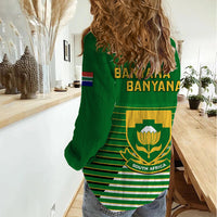 South Africa Soccer Women Casual Shirt 2023 World Cup Go Banyana Banyana Green - Wonder Print Shop
