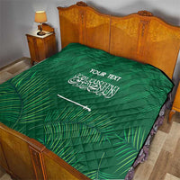 Custom Saudi Arabia Football Quilt Go Green Falcons Sporty Style - Wonder Print Shop