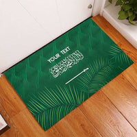 Custom Saudi Arabia Football Rubber Doormat Go Green Falcons Sporty Style - Wonder Print Shop