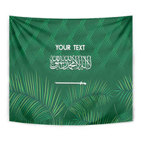 Custom Saudi Arabia Football Tapestry Go Green Falcons Sporty Style - Wonder Print Shop