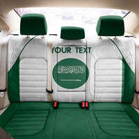 Custom Saudi Arabia Football Back Car Seat Cover Go Green Falcons Sporty - White Version - Wonder Print Shop