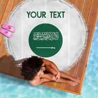 Custom Saudi Arabia Football Beach Blanket Go Green Falcons Sporty - White Version - Wonder Print Shop