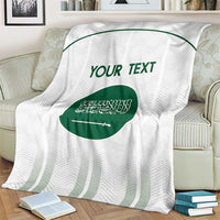 Custom Saudi Arabia Football Blanket Go Green Falcons Sporty - White Version
