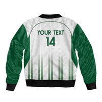 Custom Saudi Arabia Football Bomber Jacket Go Green Falcons Sporty - White Version - Wonder Print Shop